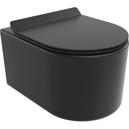 Mexen Sofia WC misa Rimless Tornado s pomaly uzatváracou slim doskou, duroplast, čierna matná - 30540185T