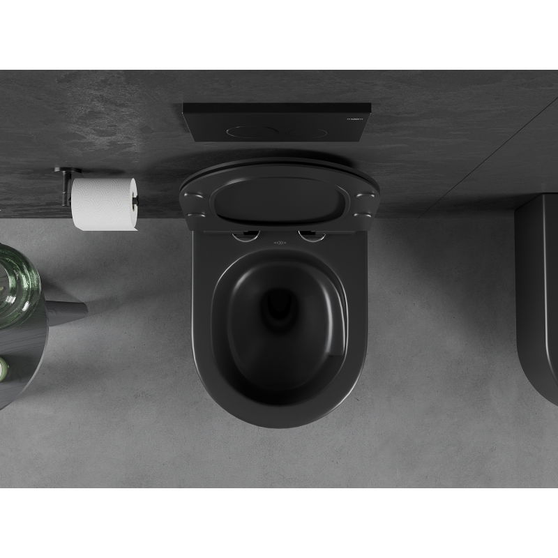 Mexen Sofia WC misa Rimless Tornado s doskou pomaly sa zatvárajúca slim, duroplast, čierna matná - 30540185T