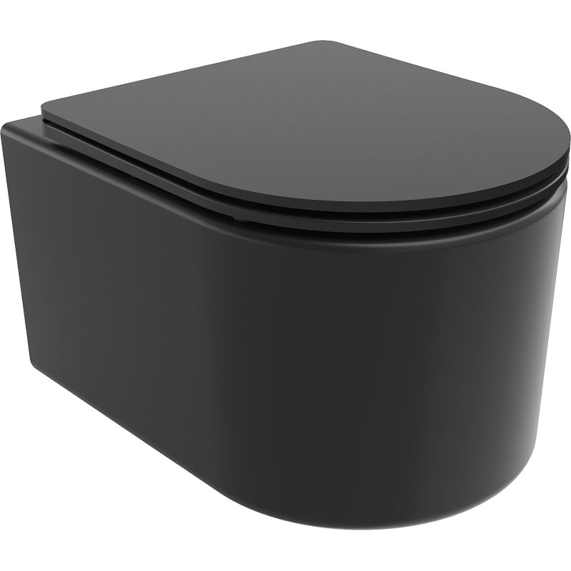 Mexen Sofia WC misa Rimless Tornado s doskou s pomalým sklopením slim, duroplast, čierna mat - 30541085T