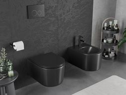 Mexen Sofia WC misa Rimless Tornado s doskou s pomalým sklopením slim, duroplast, čierna mat - 30541085T
