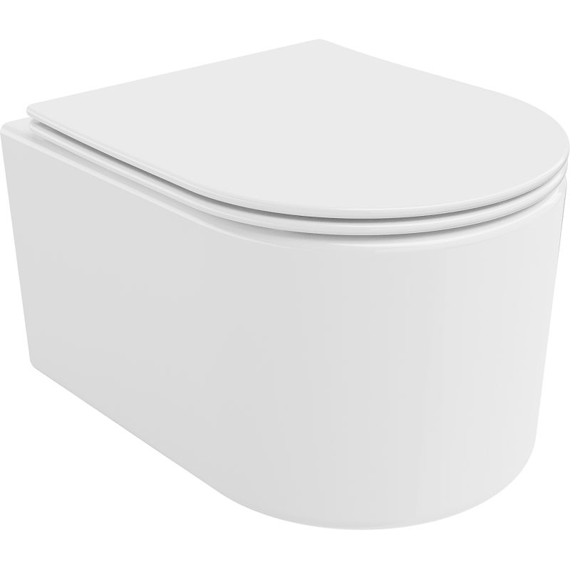 Mexen Sofia WC misa Rimless s pomaly zatvárajúcim sa tenkým sedadlom, duroplast, biely lesk - 30540400