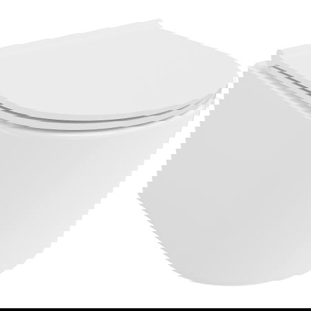 Mexen Sofia WC miska bez okrajov s pomaly zatvárateľným sedadlom slim, duroplast, biely lesk - 30540500