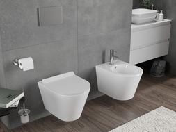 Mexen Rico WC misa Rimless Tornado so sedadlom s pomalým zatváraním slim, duroplast, biela lesklá - 30720100T