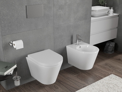 Mexen Rico miska wc Rimless Tornado s pomaly klesajúcim tvrdým sedadlom, duroplast, biely lesk - 30720200T