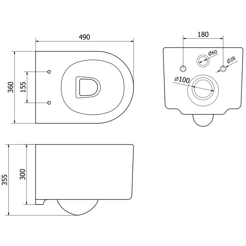 Mexen Sofia WC misa Rimless Tornado s pomaly uzatváracou slim doskou, duroplast, čierna matná - 30540185T