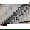 Mexen Roma sprchovací kút otvárací 90 x 90 cm, transparentný, chróm + vanička Flat, čierna - 854-090-090-01-00-4070