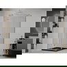 Mexen Roma sprchovací kút otvárací 90 x 90 cm, transparentný, chróm + vanička Flat, čierna - 854-090-090-01-00-4070