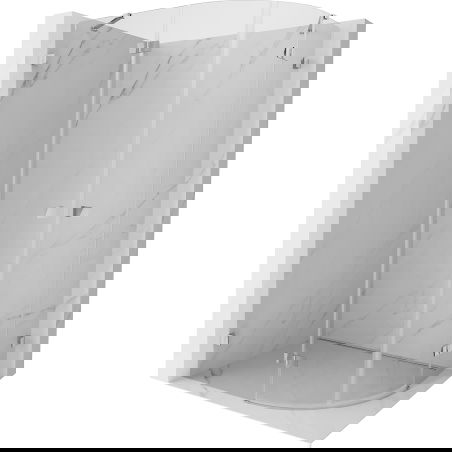 Mexen Lunar polkruhová sprchová kabína s otvárateľnými dverami, ľavá 90 x 80 cm, transparentná, chróm - 833-090L-080P-01-00