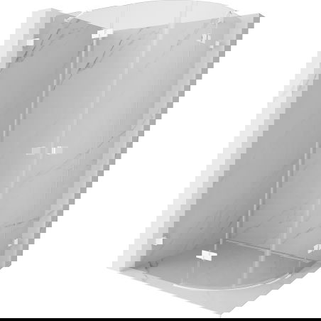 Mexen Lunar sprchový kút polkruhový výklopný ľavý 100 x 80 cm, transparentný, biela - 833-100L-080P-20-00