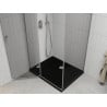 Mexen Roma sprchový kút otočný 100 x 90 cm, transparentný, chróm + vanička Flat, čierna - 854-100-090-01-00-4070