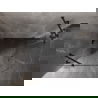 Mexen Lunar polkruhová sprchová zástena, ľavá, 100 x 80 cm, priehľadná, čierna - 833-100L-080P-70-00