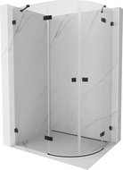 Mexen Lunar polkruhová sprchová kabína výklopná ľavá 100 x 90 cm, transparentná, čierna - 833-100L-090P-70-00