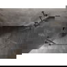 Mexen Lunar polkruhový sprchový kút výkyvný ľavý 90 x 70 cm, transparentný, kartáčovano pištoľovo šedý - 833-090L-070P-66-00