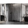 Mexen Lunar sprchový kút polkruhový výklopný ľavý 90 x 70 cm, transparentný, gun metal - 833-090L-070P-95-00