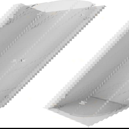 Mexen Lunar polkruhová sprchová kabína výklopná ľavá 100 x 70 cm, transparentná, brúsený nikel - 833-100L-070P-97-00