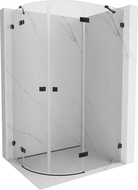 Mexen Lunar polkruhová sprchová kabína otočná pravá 80 x 70 cm, transparentná, čierna - 833-080P-070L-70-00