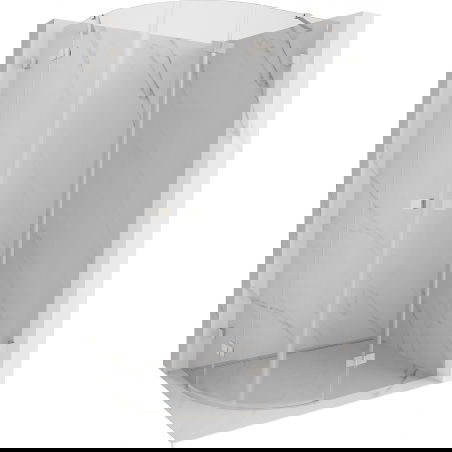 Mexen Lunar sprchovací kút polkruhový, pravé otváranie, 100 x 80 cm, priehľadný, brúsený nikel - 833-100P-080L-97-00