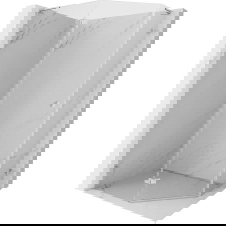 Mexen Lunar L päťuholníková sprchová kabína s otočnými dverami, ľavá, 100 x 80 cm, priehľadná, chróm