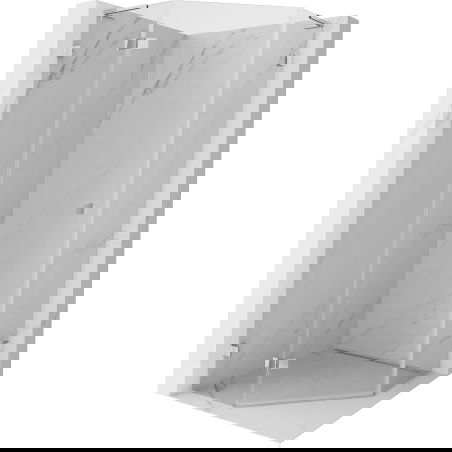 Mexen Lunar L päťuholníkový sprchový kút ľavý 100 x 100 cm, transparentný, chróm - 831L-100L-100P-01-00-L