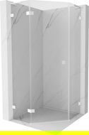 Mexen Lunar L päťhranná sprchová kabína výklopná ľavá 80 x 80 cm, transparentná, biela - 831L-080L-080P-20-00-L