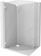 Mexen Lunar L pentagonálna sprchová kabína otočná ľavá 100 x 90 cm, transparentná, biela - 831L-100L-090P-20-00-L