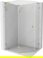Mexen Lunar L päťuholníková sprchová kabína výklopná ľavá 90 x 80 cm, transparentná, zlatá - 831L-090L-080P-50-00-L