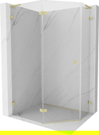 Mexen Lunar L päťuholníková sprchová kabína ľavá 90 x 80 cm, transparentná, zlatá brúsená - 831L-090L-080P-55-00-L