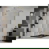 Sprchová kabína Mexen Roma 90 x 90 cm, priehľadná, zlatá + vanička Flat, čierna - 854-090-090-50-00-4070G