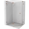 Mexen Lunar L päťuholníková sprchová kabína výklopná ľavá 100 x 80 cm, transparentná, ružové zlato - 831L-100L-080P-60-00-L