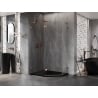 Mexen Lunar L päťuholníková sprchová kabína výklopná ľavá 100 x 80 cm, transparentná, ružové zlato - 831L-100L-080P-60-00-L