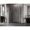Mexen Lunar L päťuholníková sprchová kabína výklopná ľavá 100 x 80 cm, transparentná, ružové zlato - 831L-100L-080P-60-00-L