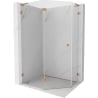 Mexen Lunar L päťuholníková sprchovacia kabína výklopná ľavá 90 x 80 cm, transparentná, brúsená meď - 831L-090L-080P-65-00-L