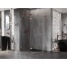 Mexen Lunar L päťuholníková sprchovacia kabína výklopná ľavá 90 x 80 cm, transparentná, brúsená meď - 831L-090L-080P-65-00-L