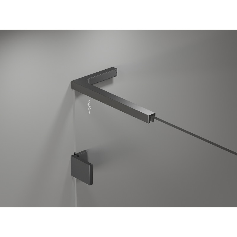 Mexen Lunar L päťuholníkový sprchovací kút výklopný ľavý 80 x 80 cm, transparentný, gun metal