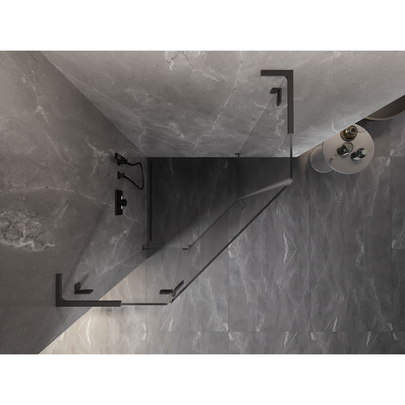 Mexen Lunar L päťuholníková sprchová kabína otváracia ľavá 90 x 90 cm, priehľadná, gun metal - 831L-090L-090P-95-00-L