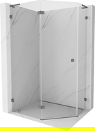 Mexen Lunar L päťuholníková sprchová kabína s ľavými dverami 100 x 90 cm, transparentná, gun metal - 831L-100L-090P-95-00-L