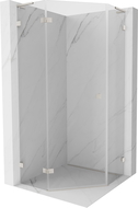 Mexen Lunar L päťuholníkový sprchový kút otvárací ľavý 90 x 90 cm, transparentný, brúsený nikel - 831L-090L-090P-97-00-L
