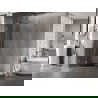 Mexen Lunar L päťuholníkový sprchový kút otvárací ľavý 90 x 90 cm, transparentný, brúsený nikel - 831L-090L-090P-97-00-L