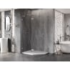 Mexen Lunar L päťuholníková sprchová kabína výklopná ľavá 100 x 80 cm, transparentná, brúsený nikel - 831L-100L-080P-97-00-L