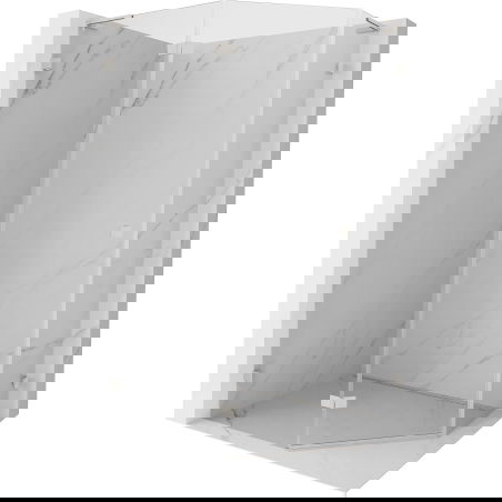 Mexen Lunar L päťuholníkový sprchovací kút ľavý 100 x 90 cm, transparentný, brúsený nikel - 831L-100L-090P-97-00-L