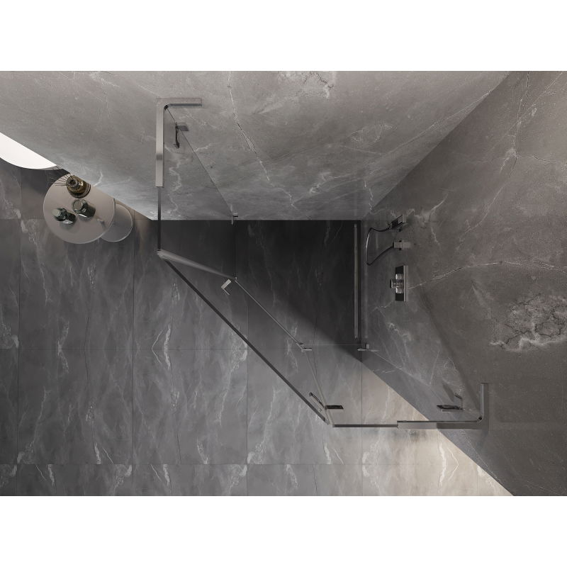 Mexen Lunar L päťuholníková sprchová kabína pravá 90 x 90 cm, číra, chróm - 831L-090P-090L-01-00-P