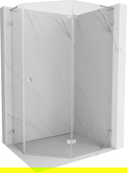Mexen Lunar L päťuholníková sprchová kabína sklápateľná pravá 100 x 80 cm, transparentná, chróm - 831L-100P-080L-01-00-P