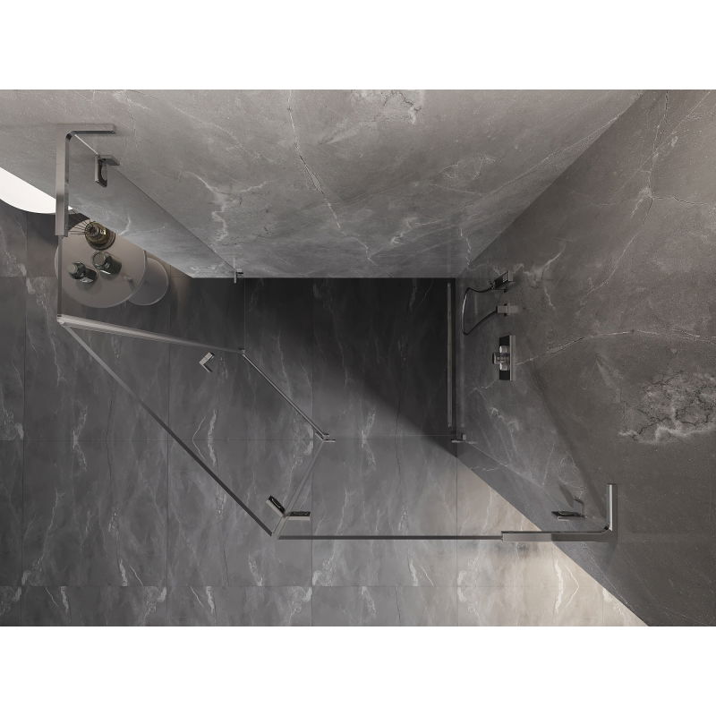 Mexen Lunar L rohová sprchová kabína s pravými otváracími dverami 100 x 90 cm, transparentná, chróm - 831L-100P-090L-01-00-P