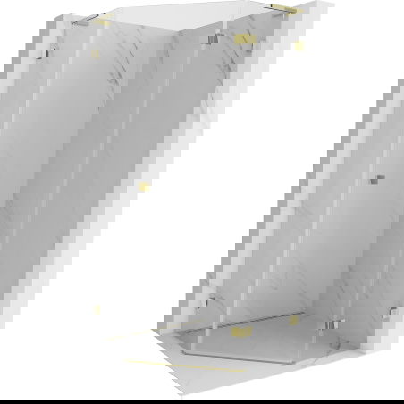 Mexen Lunar L päťuholníková sprchová kabína uchyľná pravá 90 x 90 cm, transparentná, zlatá - 831L-090P-090L-50-00-P