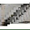 Mexen Roma sprchový kút s otváracími dvermi 100 x 80 cm, transparentný, zlatý + vanička Flat, čierna - 854-100-080-50-00-4070G