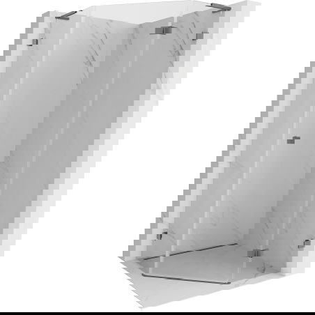 Mexen Lunar L päťuholníková sprchová kabína výklopná pravá 80 x 80 cm, transparentná, gun metal - 831L-080P-080L-95-00-P