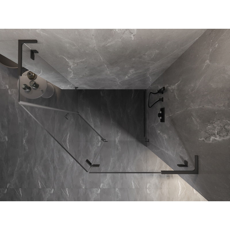 Mexen Lunar L päťuholníková sprchová kabína s dverami na pravej strane 90 x 80 cm, transparentná, gun metal