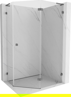 Mexen Lunar L päťuholníkový sprchovací kút s pravými dverami 90 x 80 cm, transparentný, gun metal - 831L-090P-080L-95-00-P