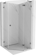 Mexen Lunar L pravouhlová sprchová kabína pentagonálna pravá 90 x 90 cm, transparentná, gun metal - 831L-090P-090L-95-00-P