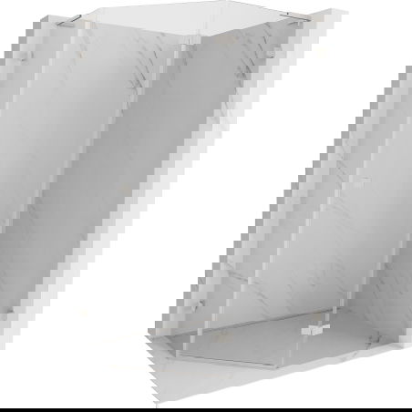 Mexen Lunar L päťuholníková sprchová kabína výkyvná pravá 90 x 80 cm, transparentná, brúsený nikel - 831L-090P-080L-97-00-P